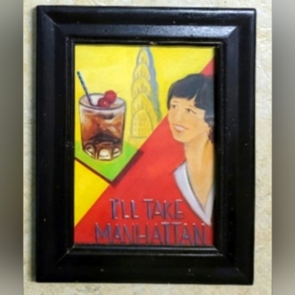 Vintage Cocktail Art Reprints in Wood Frames, Set Of 4 - Picture 9 of 9